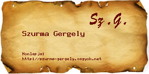 Szurma Gergely névjegykártya